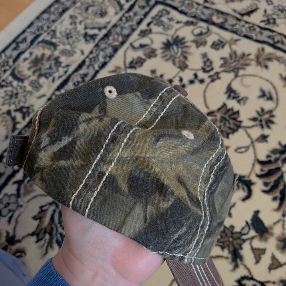Camouflage and Brown Cap with Texas Longhorn Logo